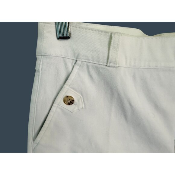 SPANX Stretch Twill Cropped Wide Leg Pant in White Size Large - Picture 4 of 8